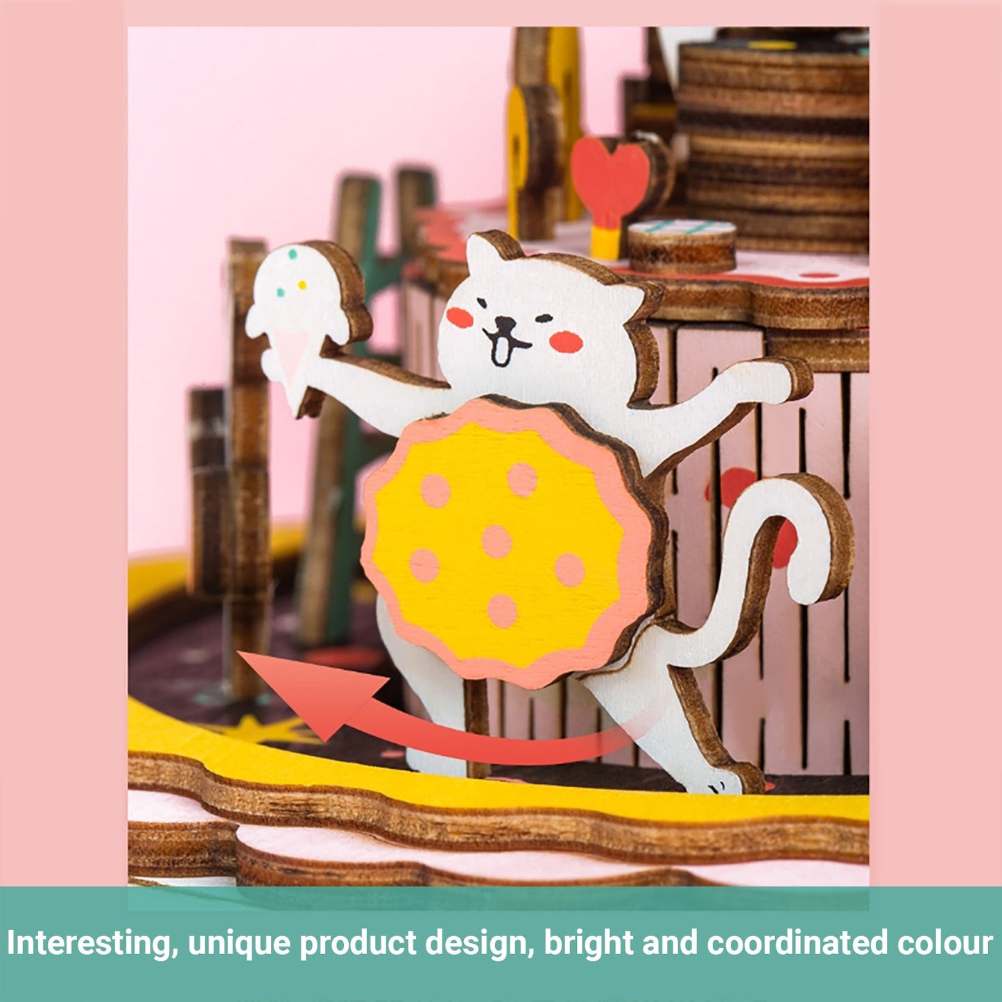 Lineguard DIY Music Box 3D Wooden Puzzle Assembled Craft Building Blocks Toy
