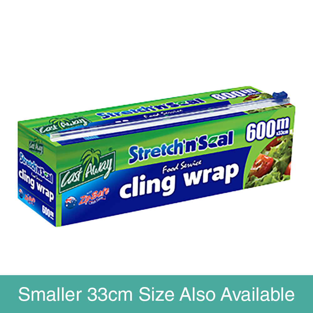 Cling Wrap Dispenser Castaway Slide Cutter Holder Plastic Film Clear 600m x 45cm