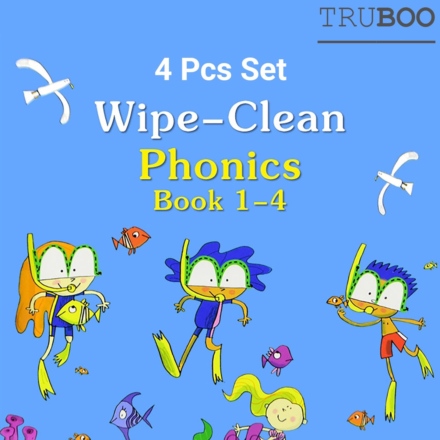Truboo Wipe Clean Workbook Kids Toddlers Preschool Letter Learning 4/10Pcs Set