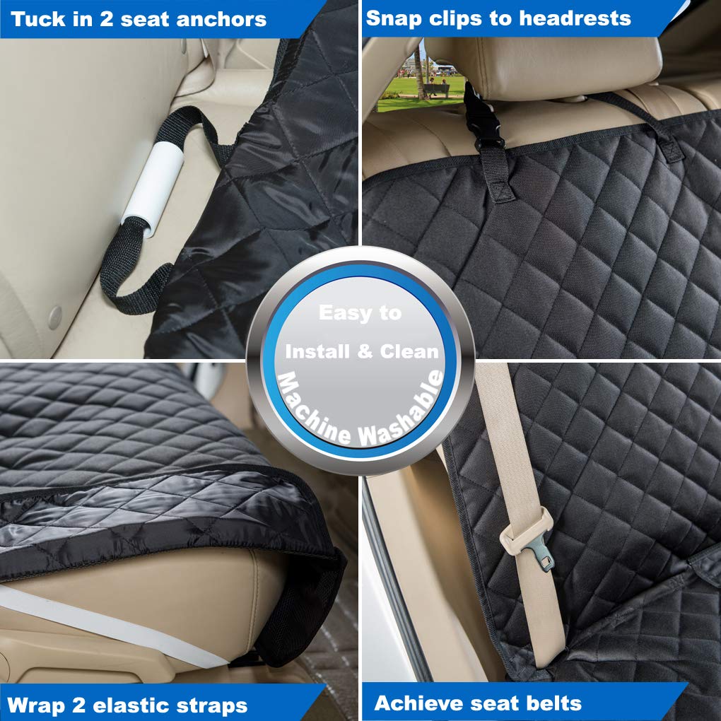 Pipers Pet Car Back Seat Cover Hammock Waterproof Protector Non Slip Mat Dog Cat