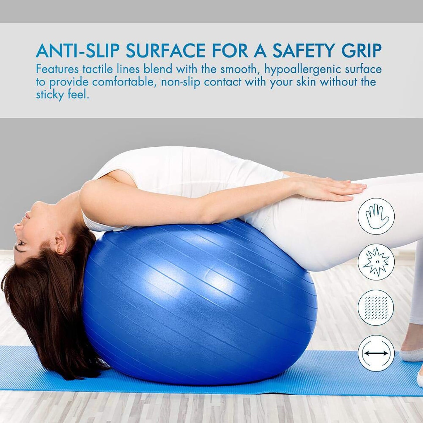 Permafit Yoga Spiky Ball Gymnastic Exercise Fitness Balance Strength With Pump