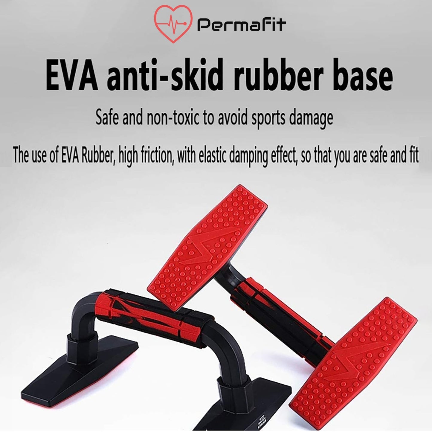 Permafit Push Up Bars Strength Training Stand Support Handle Exercise Non Slip