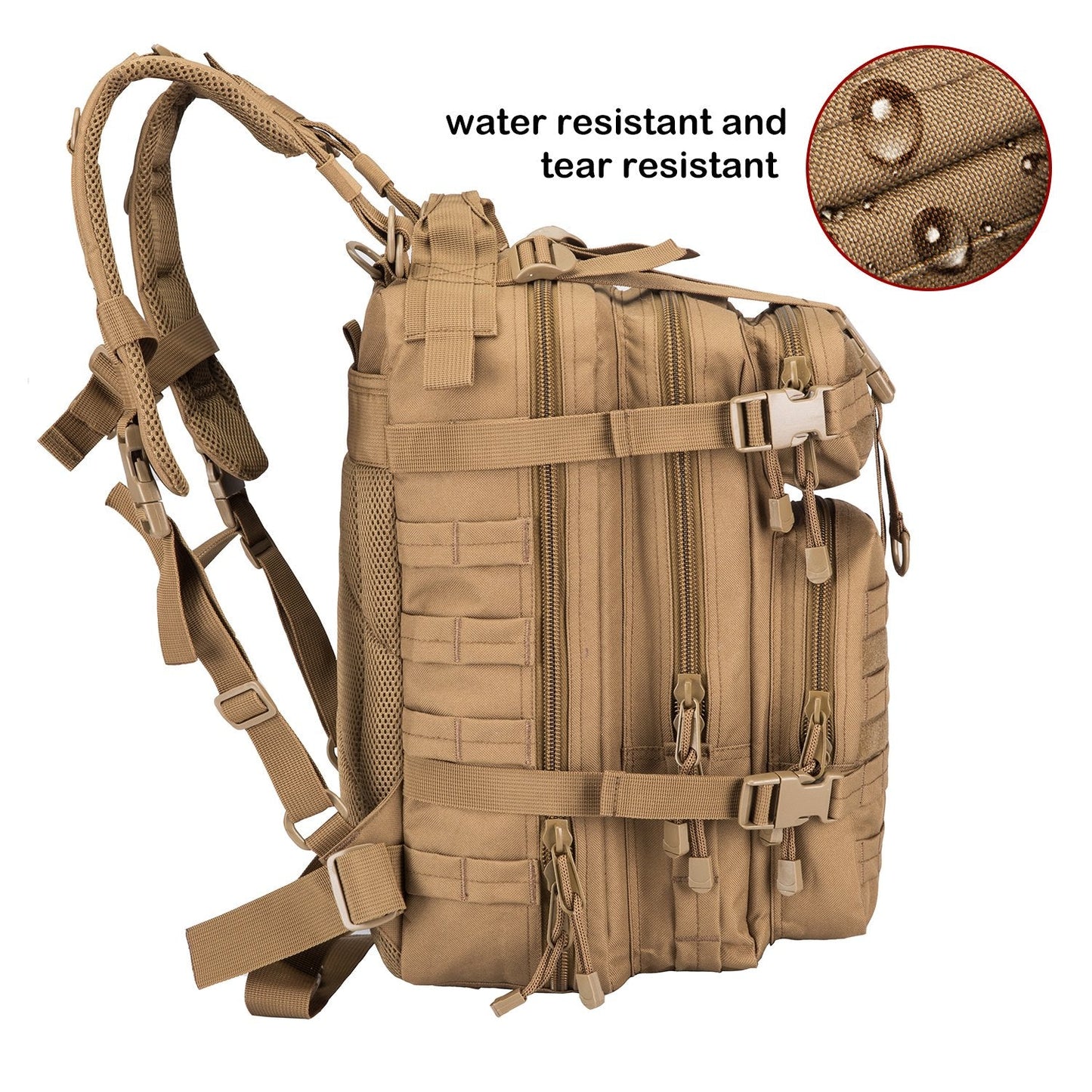 Crocox Military Tactical Backpack Molle Bag Rucksack Canvas Army Pouches Hiking