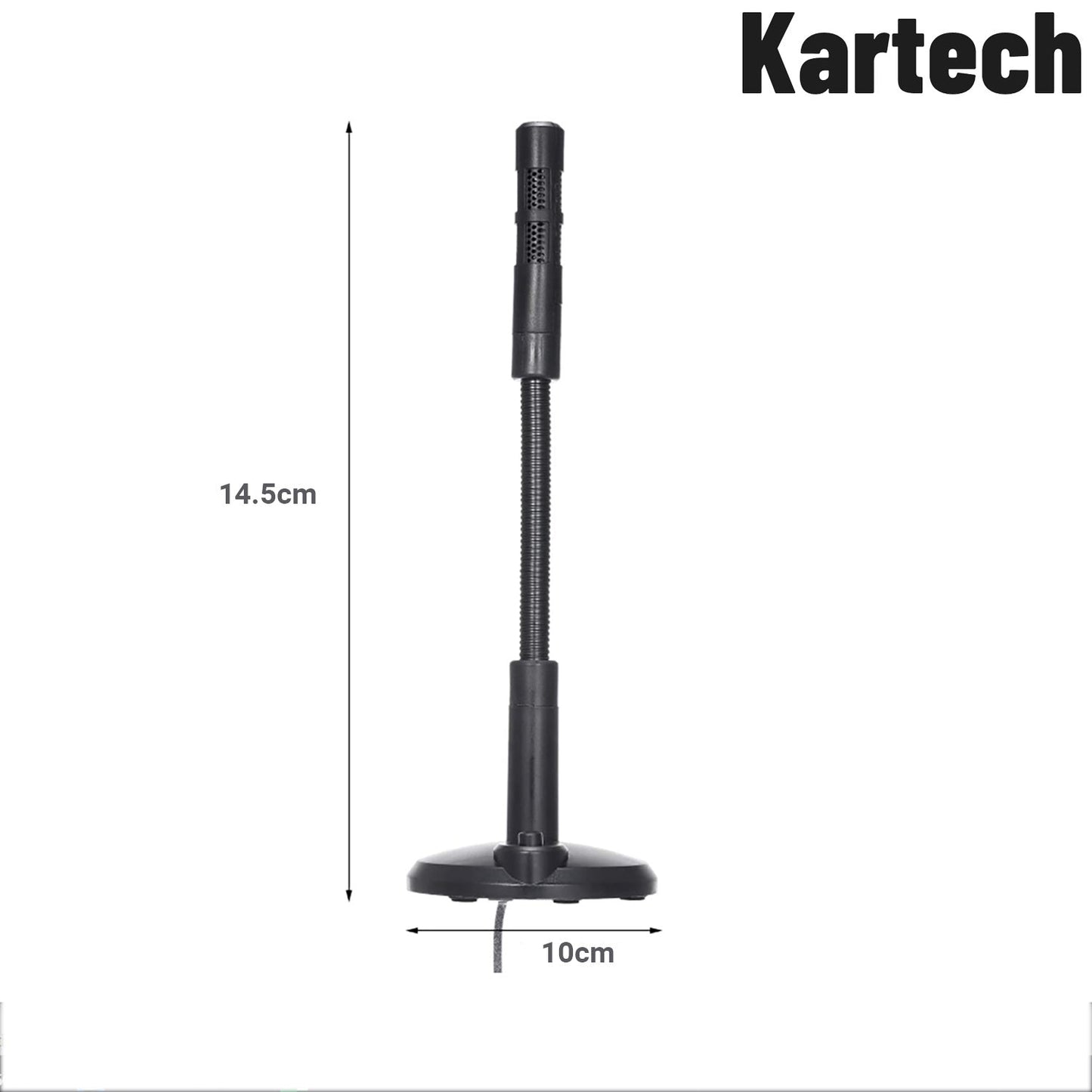 Kartech Desktop Microphone USB 3.5mm Mini Laptop Mic Plug Play Computer PC MAC