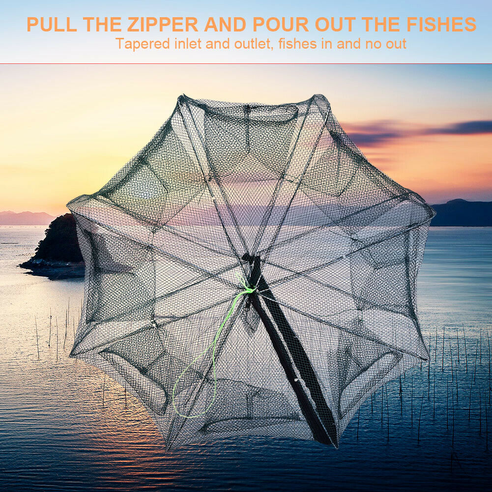 Crocox Fishing Net Cage Foldable Trap Shrimp Crab Minnow Yabbie Automatic Large