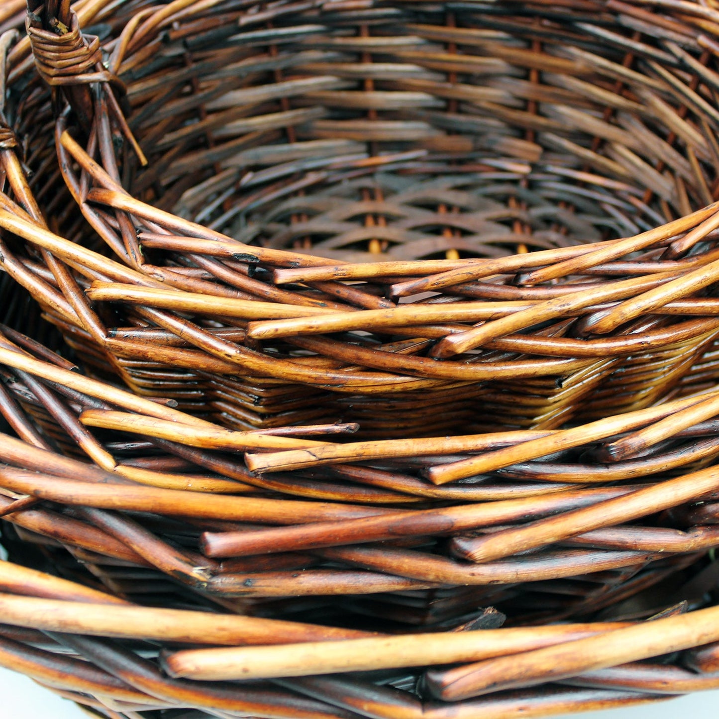 Wicker Basket Set Cane Hamper Picnic Handle Small Large White Brown Vintage Gift