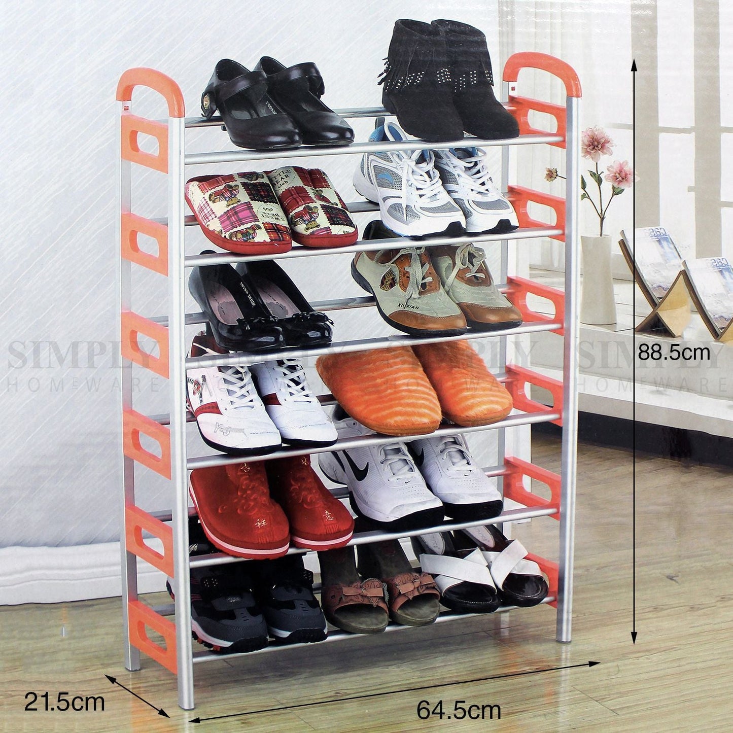 Shoe Rack Shelf Storage Stand Small Large 4 5 6 Tier Aluminium Organiser Metal - Simply Homeware