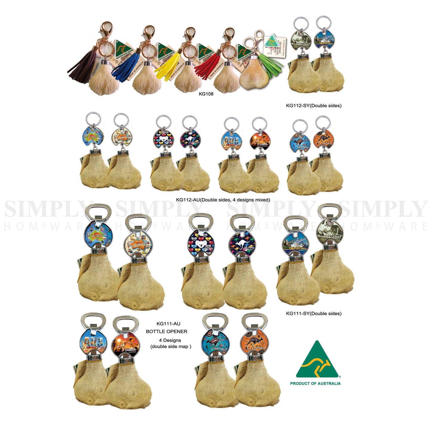 Kangaroo Scrotum Balls Genuine Keychain Skin Australian Aussie Souvenir Bulk - Simply Homeware
