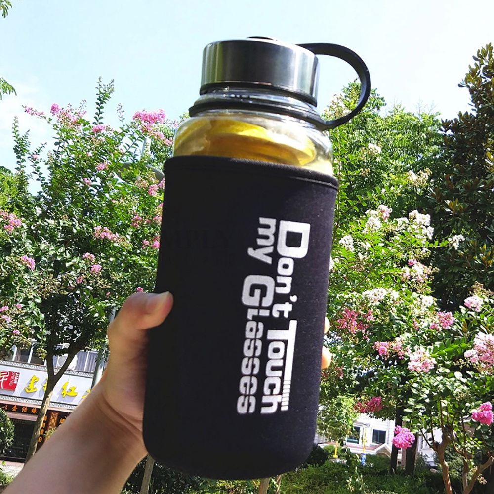 Glass Water Bottle 1L 1000ml BPA Free Sports Tea Crystal Juice Drinking Bottles - Simply Homeware