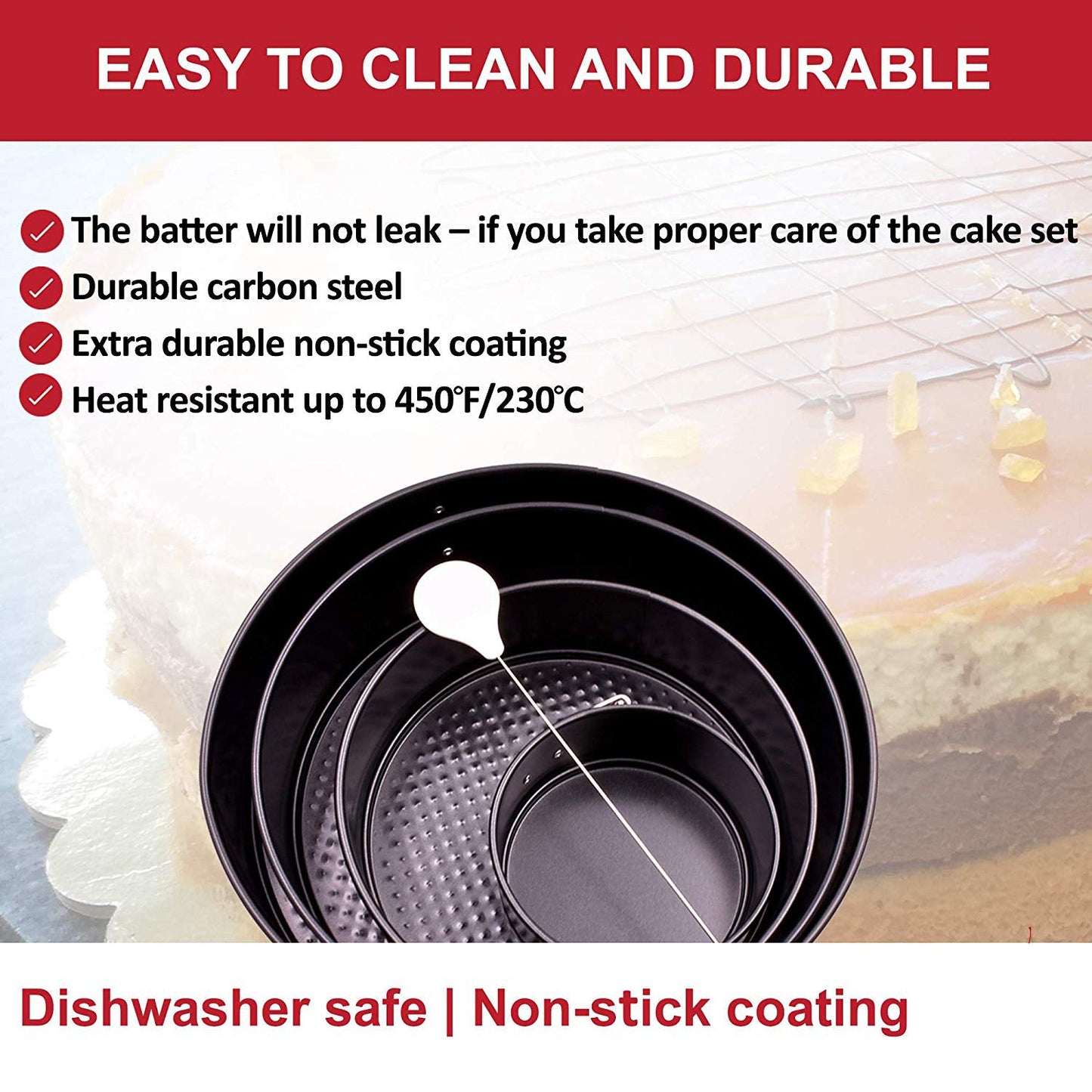 Wasel Cake Tins Set Springform Pan Baking Round Non Stick Tray Bakeware Mold Dee