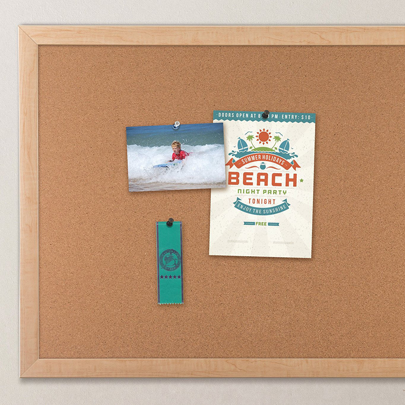 Cork Board Pins Corkboard Pinboard Notice Large Memo Photos Wooden Frame Wall