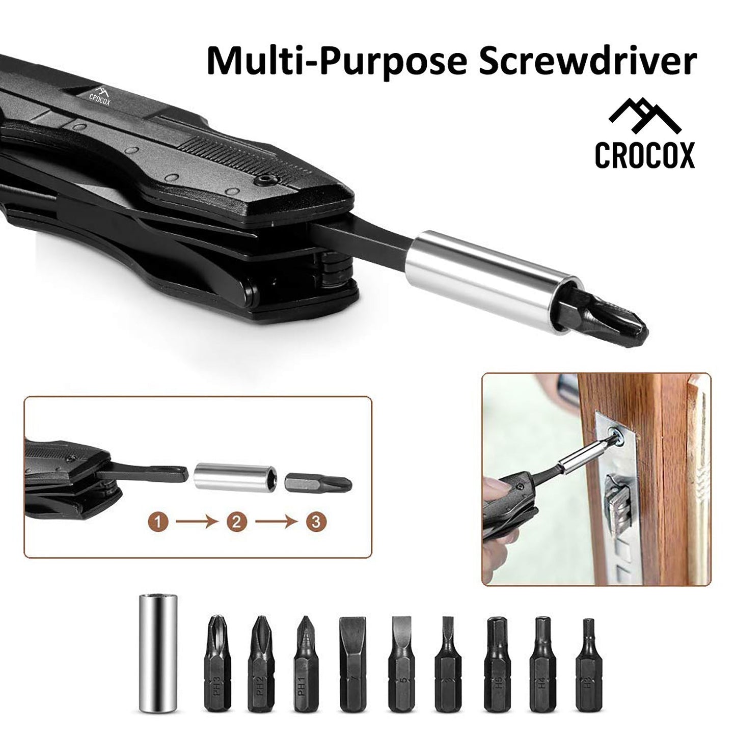 Crocox Mini EDC Folding Knife Utility Set Pocket Survival Tools Hunting Tactical