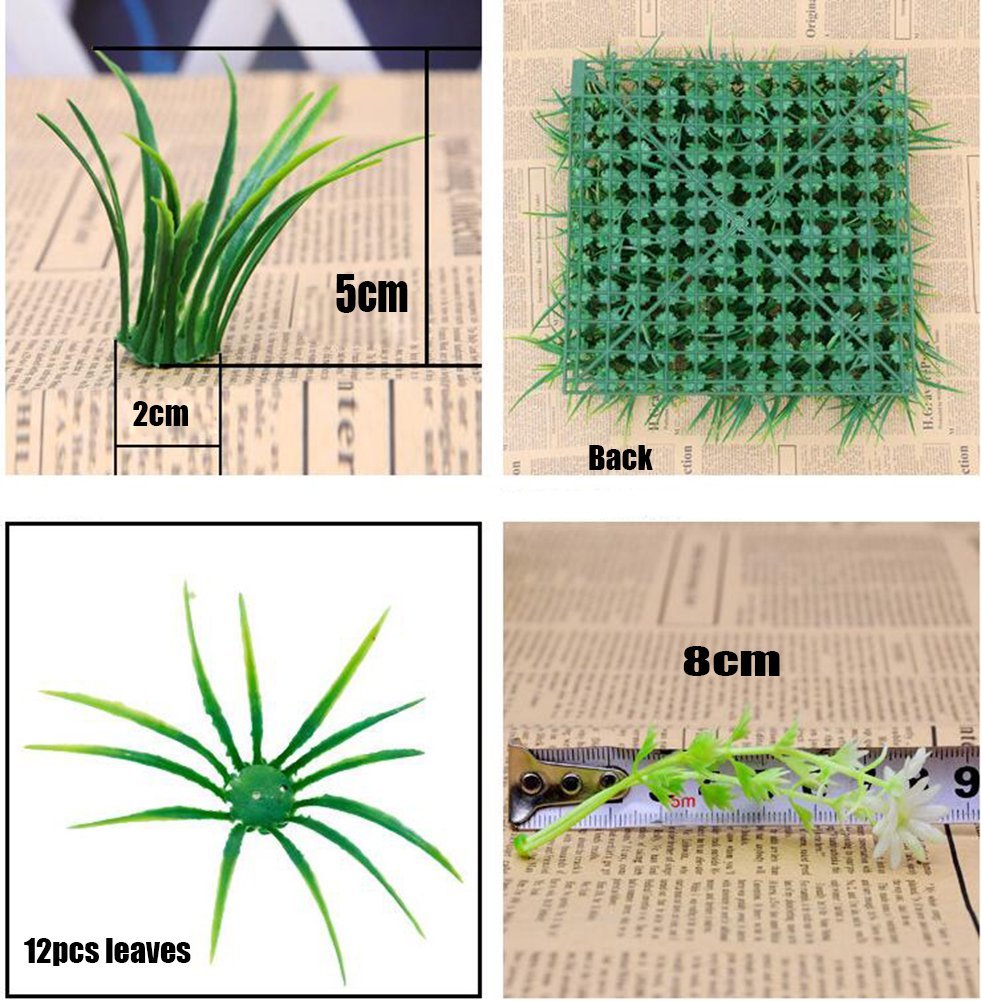 Rice Seedling Fake Grass Hedge Vertical Garden Green Wall Mat Artificial 60x40cm