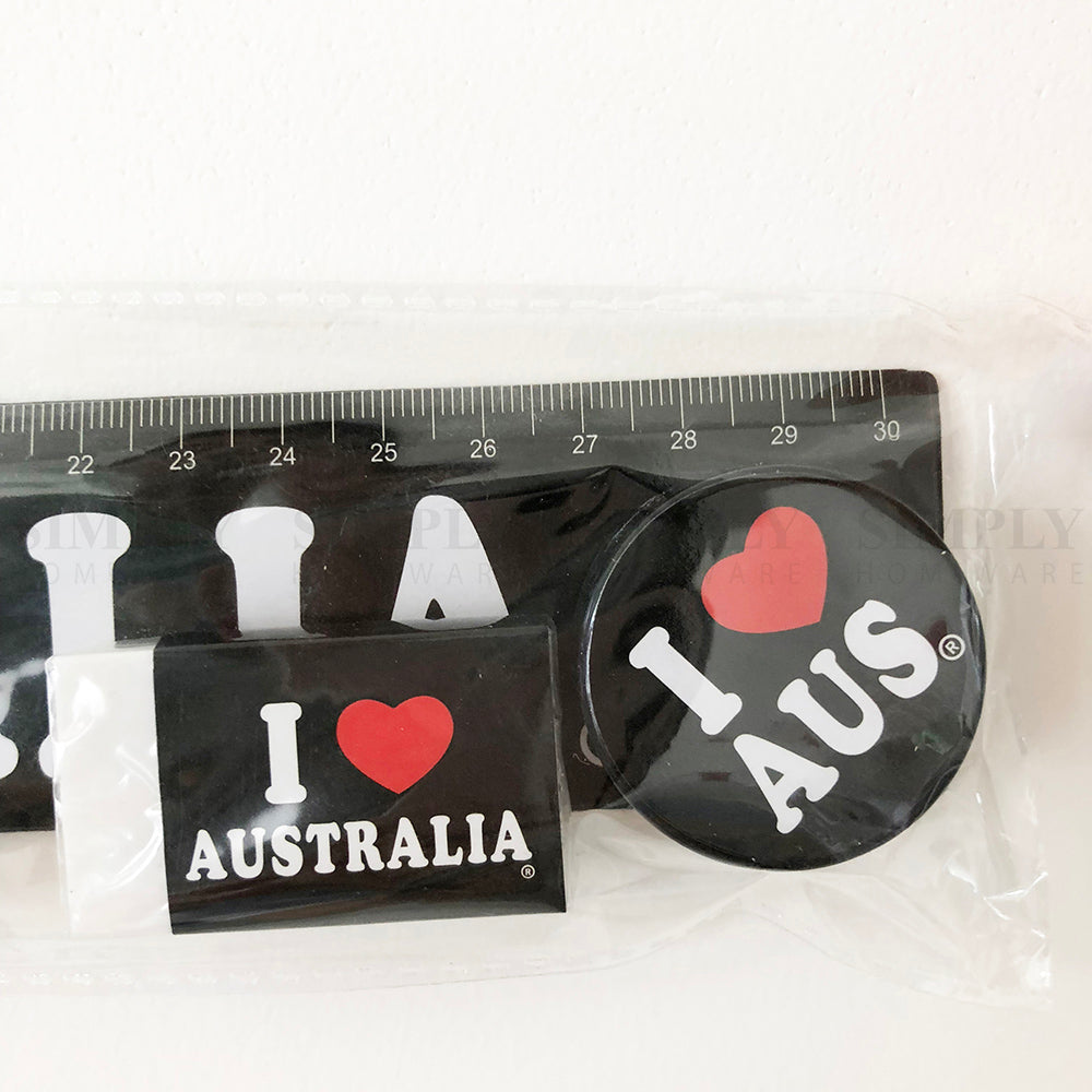 Australian Souvenirs Ruler Set Pencil Rubber Sharpener Art Aussie Bulk Gift AU - Simply Homeware