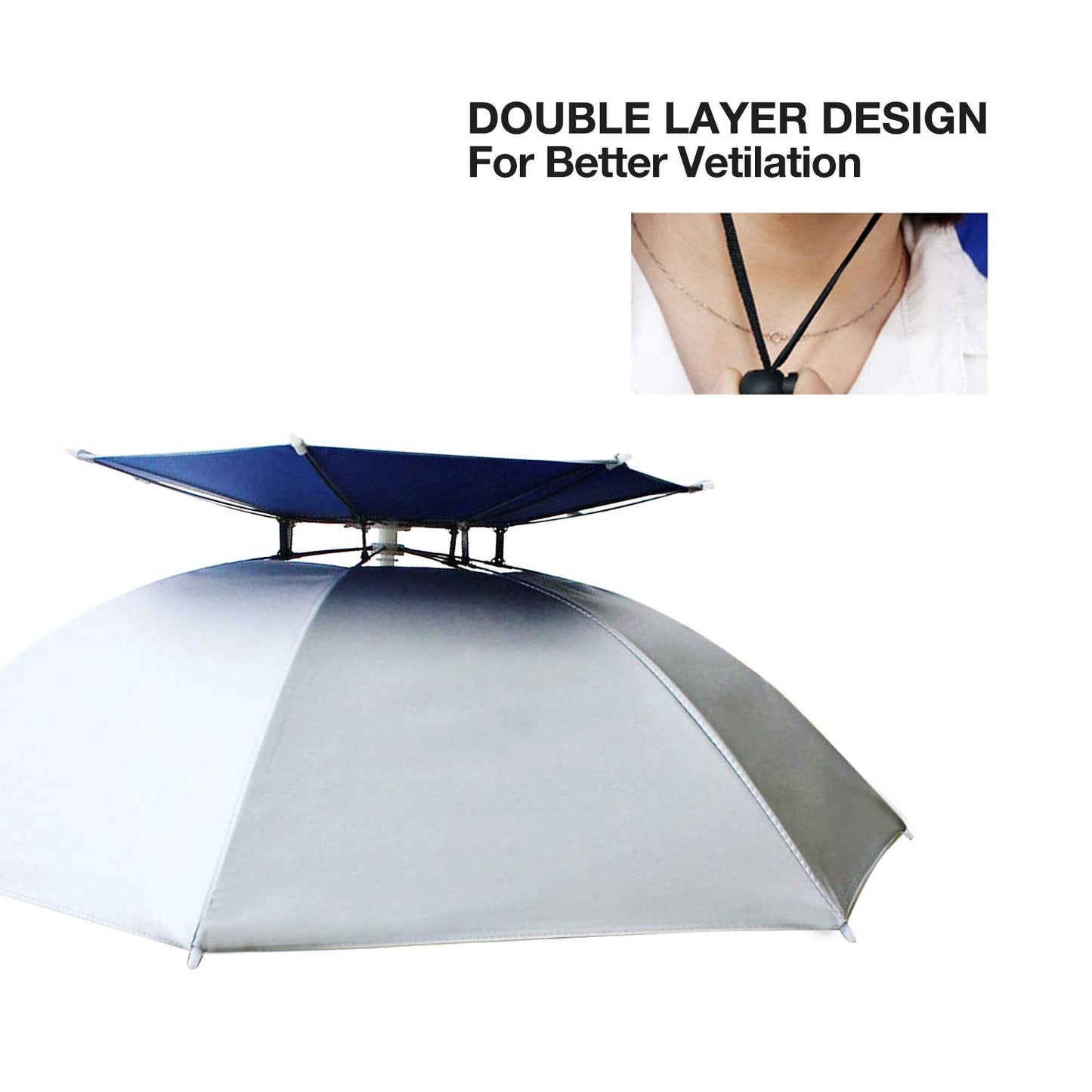 Crocox Fishing Umbrella Hat Folding Outdoor Golf Camping Headwear UV Mens Wide