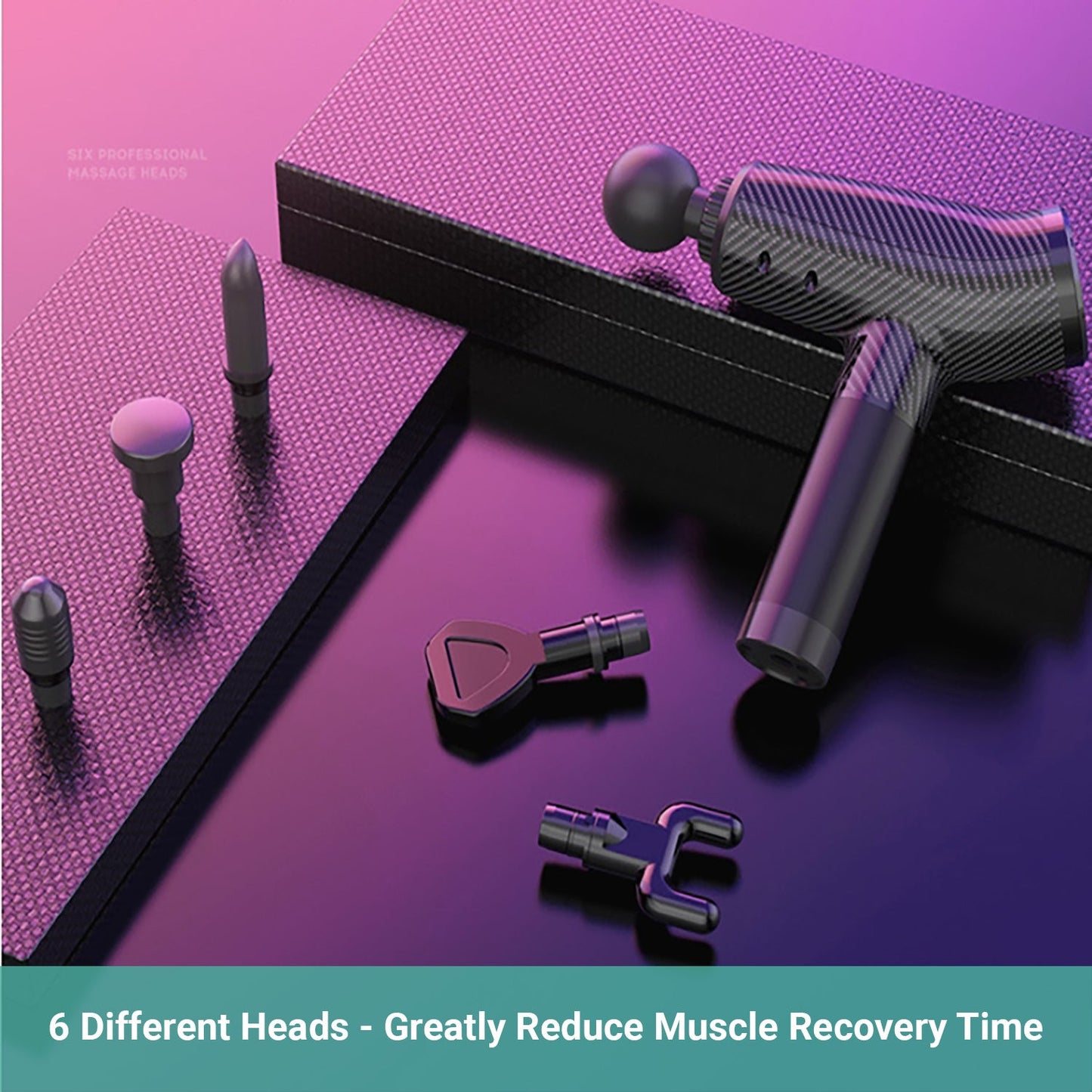 Kartech 6 Heads Massage Facia Gun Deep Tissue LCD Vibration Muscle Therapy