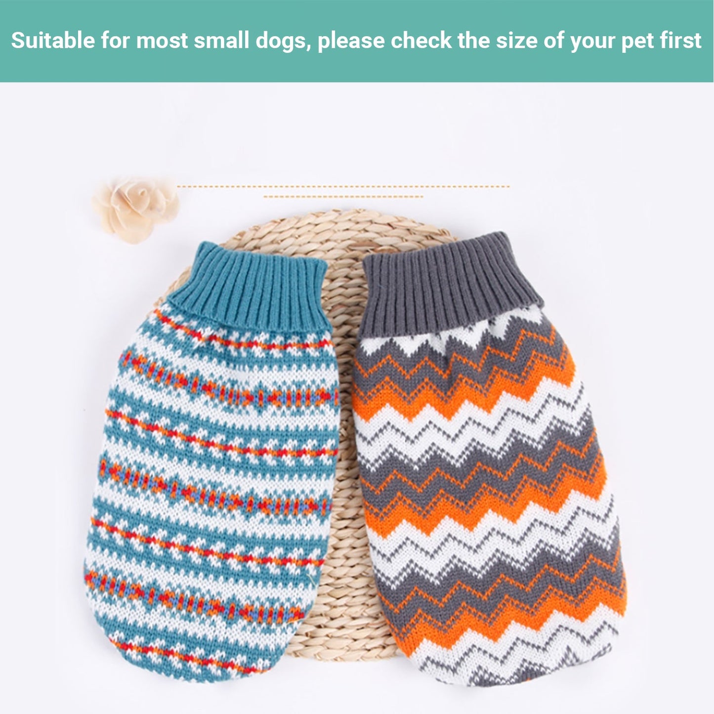 Pipers Dog Sweater Pet Clothes Coat Turtleneck Knitwear Classic Winter Warm