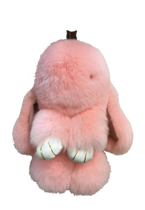 Faux Fur Bunny Fluffy Rabbit Plush Toy Keyring chain Bag Charm Pendant Handbag