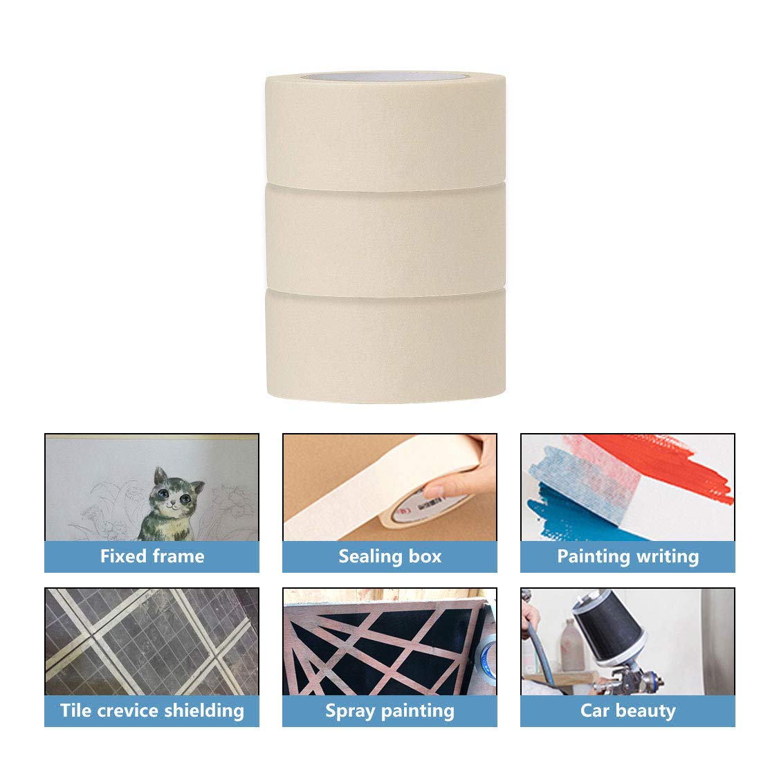Masking Tape Painting Crepe Paper 24mm 48mm x 20m House High Temperature Bulk