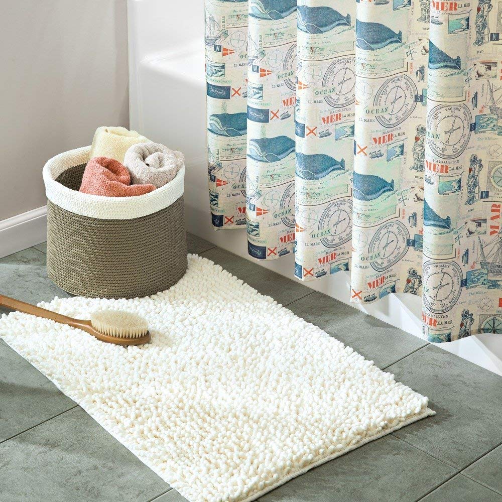 Microfibre Bath Mat Non Slip Rug Bathmat Toilet Shower Bathroom Shaggy Soft Anti