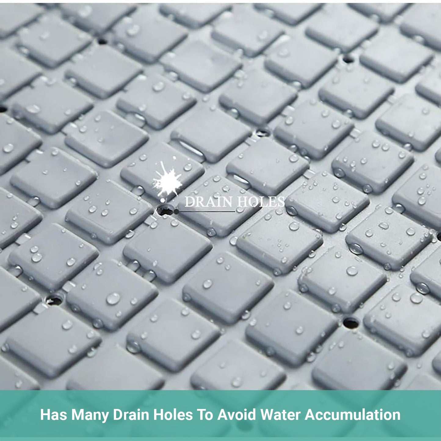 Wasel Bathroom Non-Slip Mat PVC Bath Foot Massage Lattice Suction Pad 38×70CM