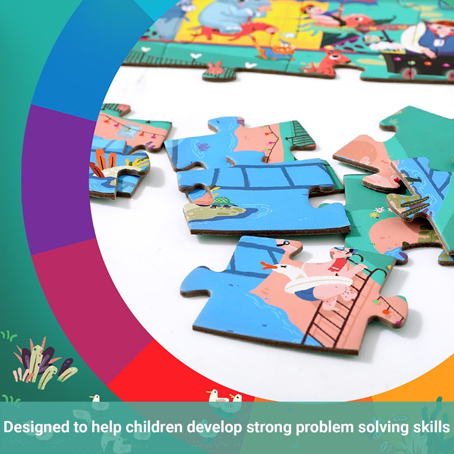 Truboo Kids Jigsaw Puzzle Children DIY Game Educational Toys Age 3+ Wooden