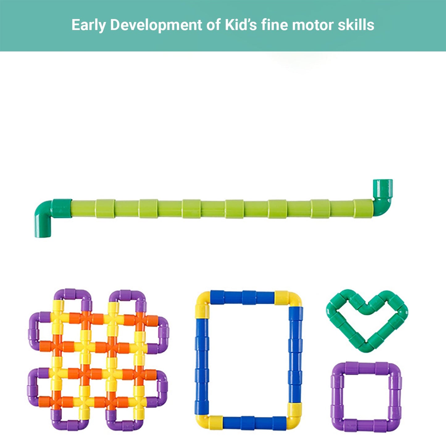 Truboo Kids Tube Blocks Building Toy DIY Set Educational Engineering 72 PCS Gift