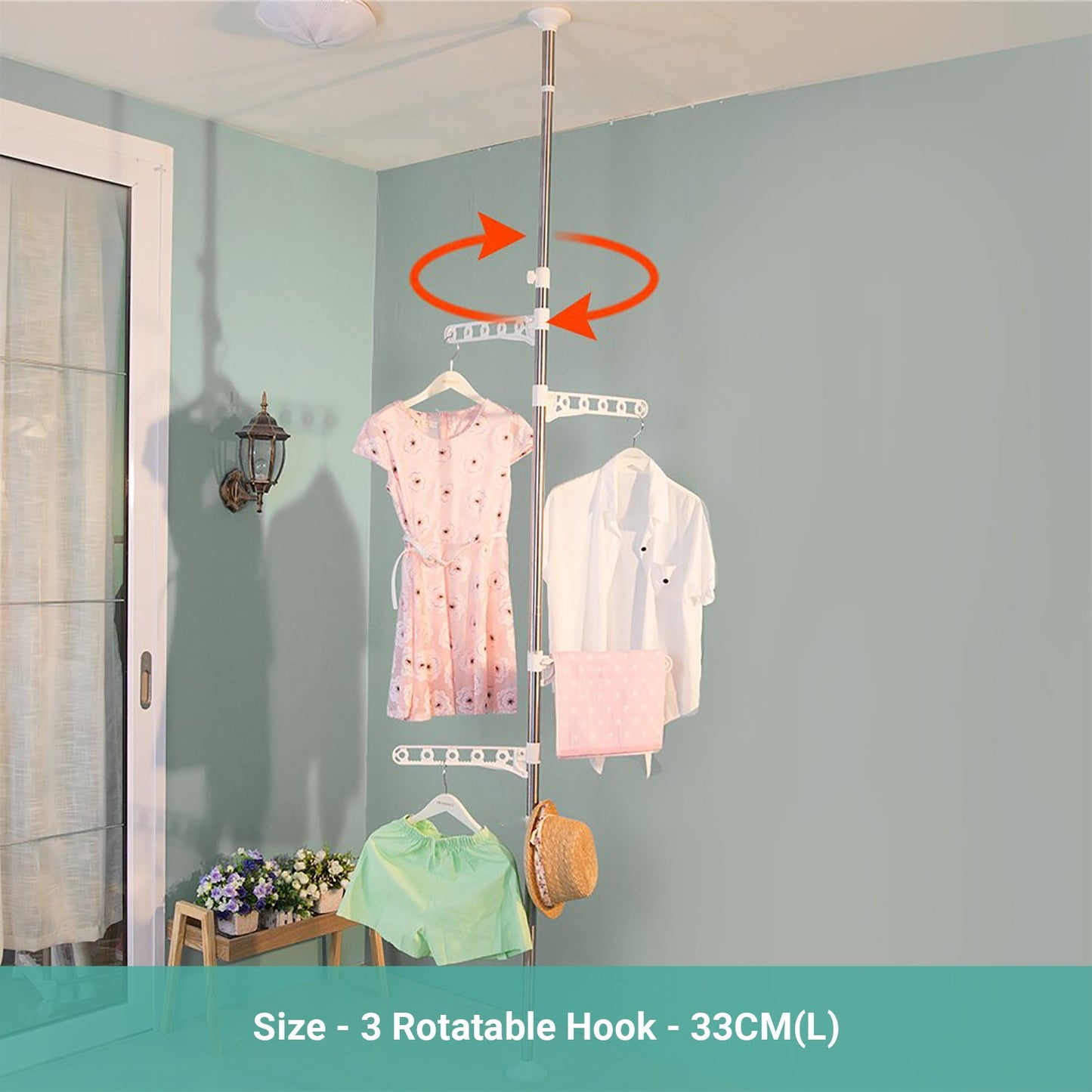 Wasel Standing Clothes Hanger Collapsible Indoor Laundry Dryer Rack Garment Pole