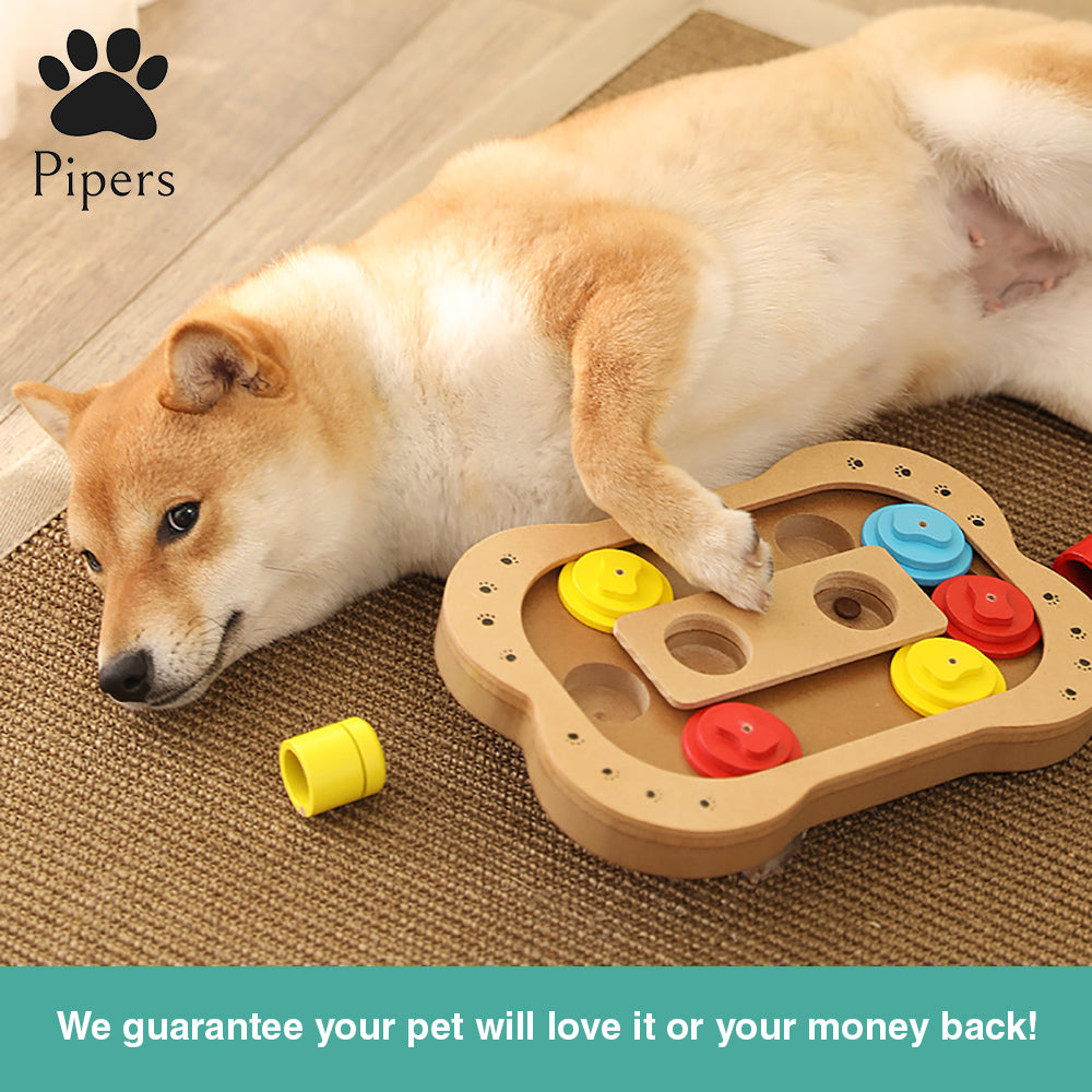 Pipers Dog Treat Dispenser Puzzle Play IQ Toys Interactive Food Pet Cat Feeding