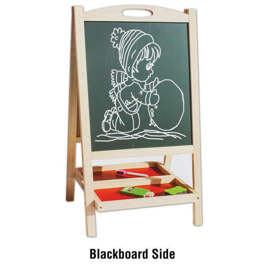 Kids Easel Art Blackboard Whiteboard Childrens Stand Wood Drawing Board Magnetic