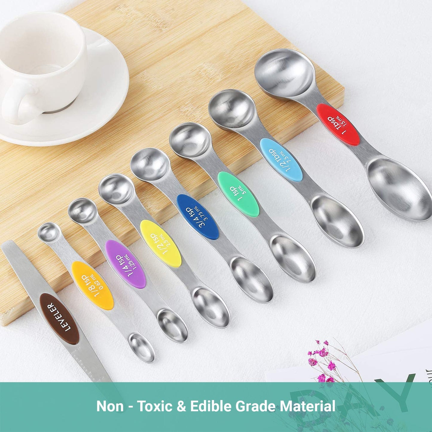 Lecluse Stainless Steel Measuring Spoons Cups Set Metal Tablespoon Tools 11PCS