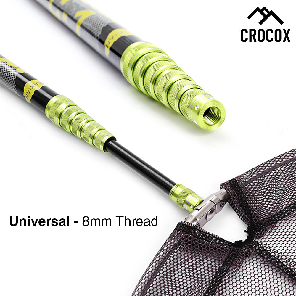 Crocox Fishing Net Telescopic Landing Mesh Carbon Folding Dip Gill Pole Portable