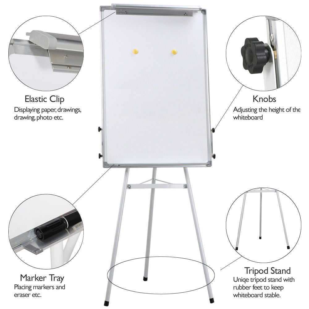 Whiteboard Portable Stand Easel Magnetic Tripod Display Telescopic Flipchart 70