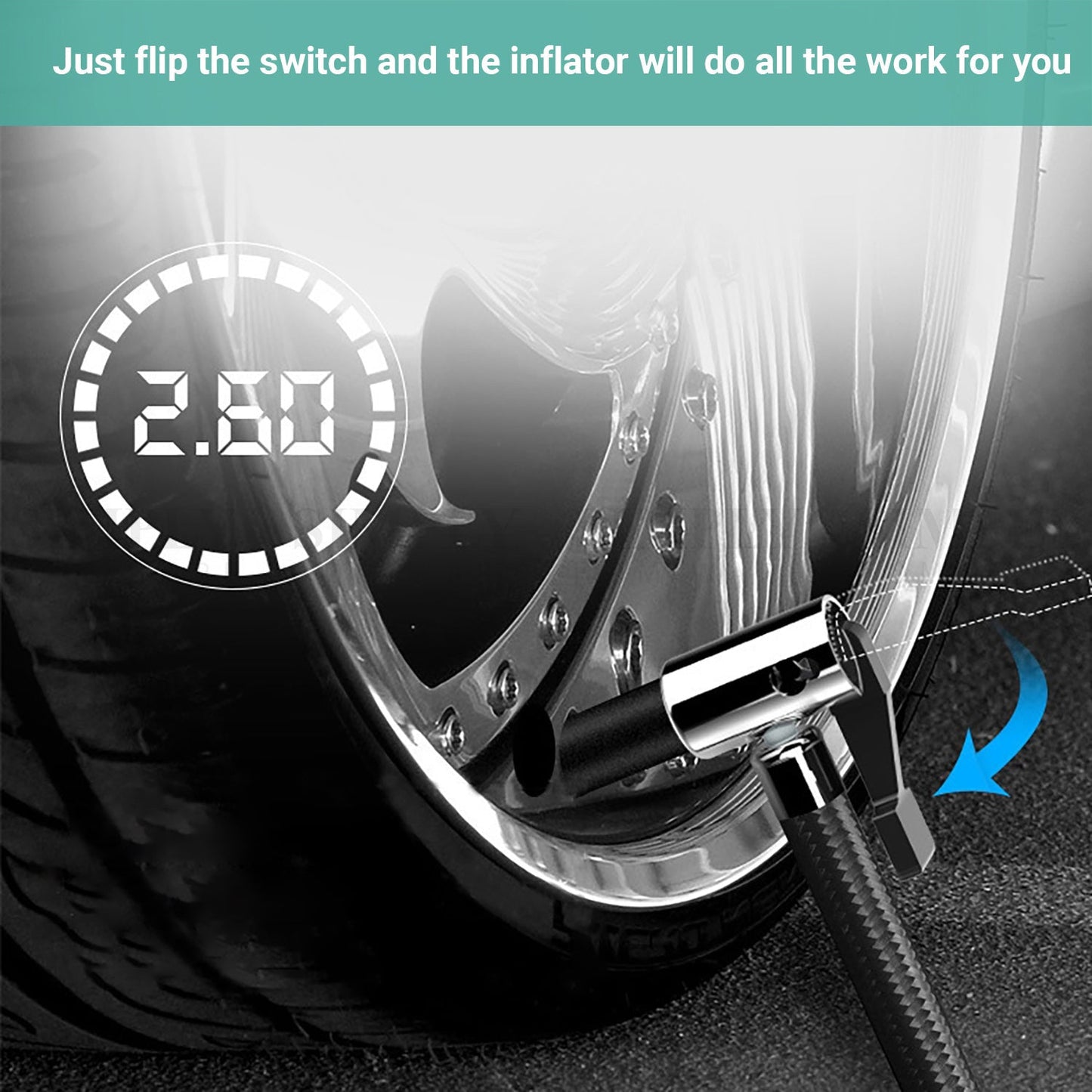 Kartech Tyre Pressure Inflator Car Tire Air Compressor Auto Pump Digital Gauge