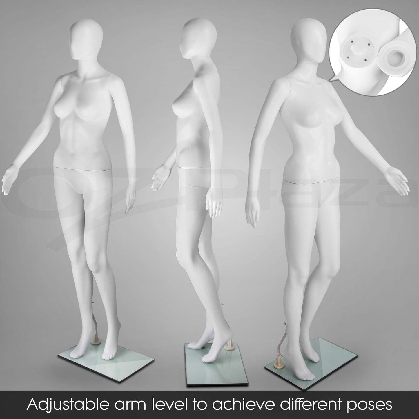 Full Body Mannequin Female Male Clothes Display Torso White Black Adjustable 185 - Simply Homeware