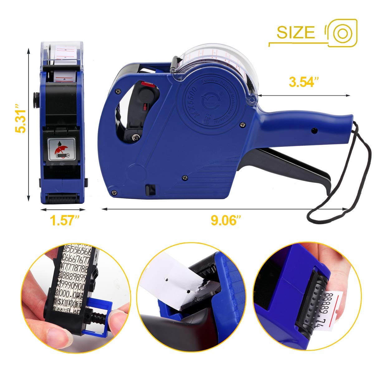 Price Tag Guns Labels Tags Sticker 8 Digits MSeries 1380 EOS MX5500 800x/Roll