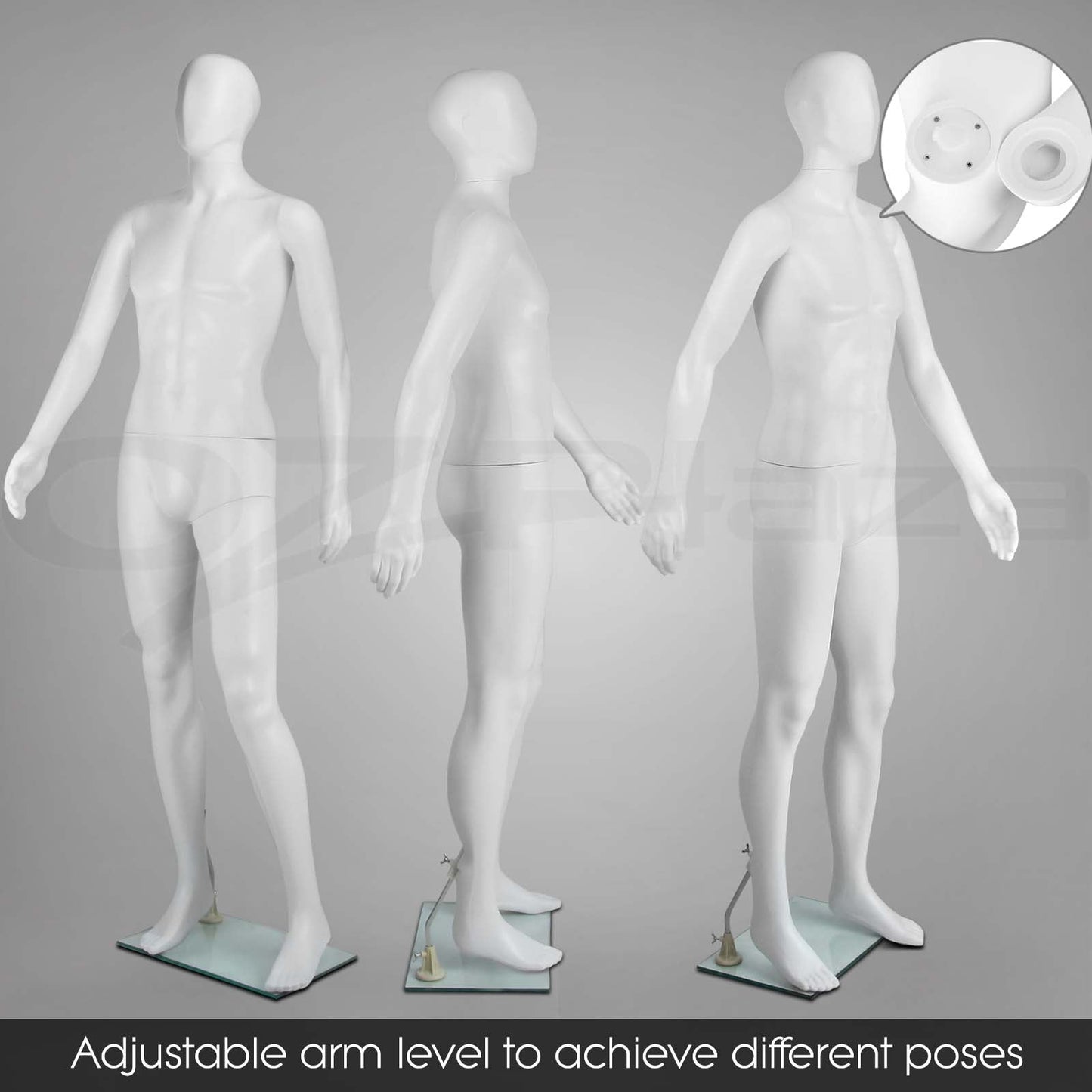Full Body Mannequin Female Male Clothes Display Torso White Black Adjustable 185 - Simply Homeware