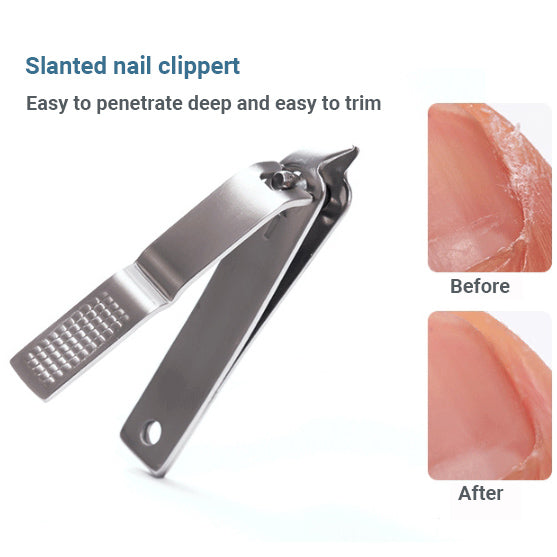 Korean Nail Clipper Set Sharp Fingernails Clippers And Toenails Clippers With Nail File And Nail Scissors Ear Pick With Case For Women And Men 5Pcs
