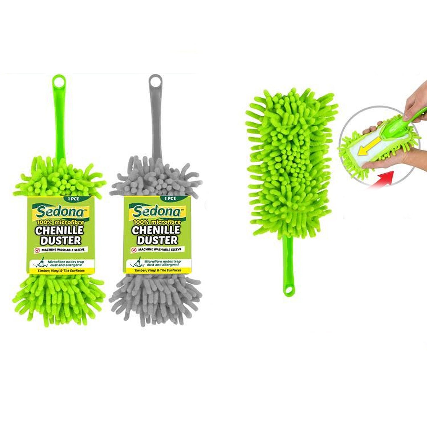 Microfibre Chenille Duster 100% Microfiber Blinds Extendable Washable Removable