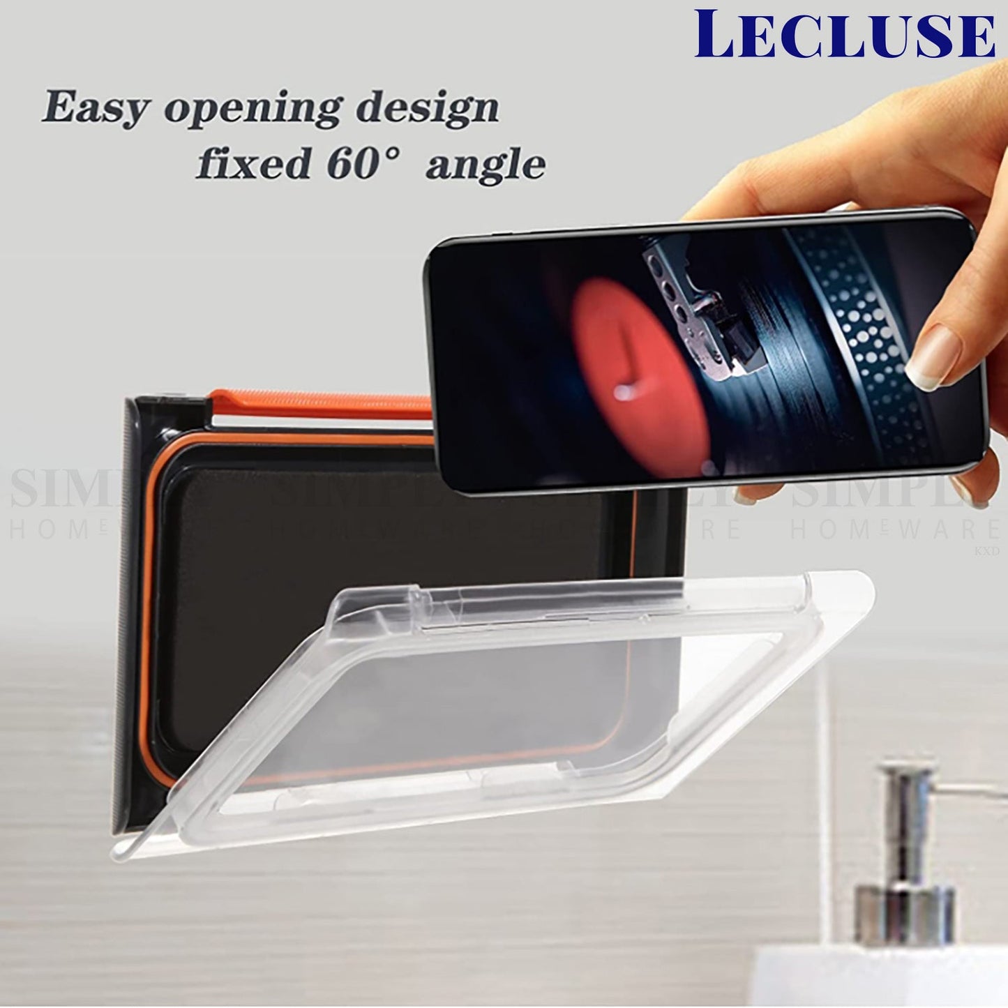 Lecluse Waterproof Phone Holder Bathroom Shower Mobile Box Touch Screen Case