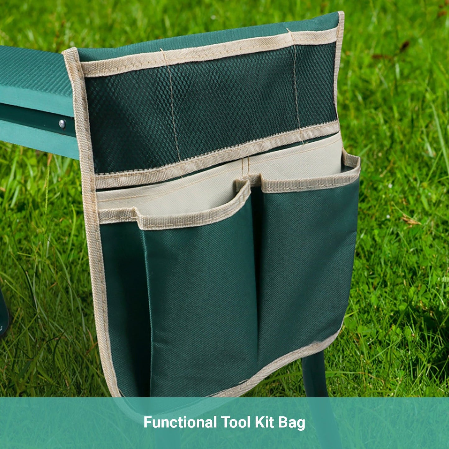 Landen Garden Kneeler & Seat Portable Bench Foldable Stool EVA Foam Bag Pouch