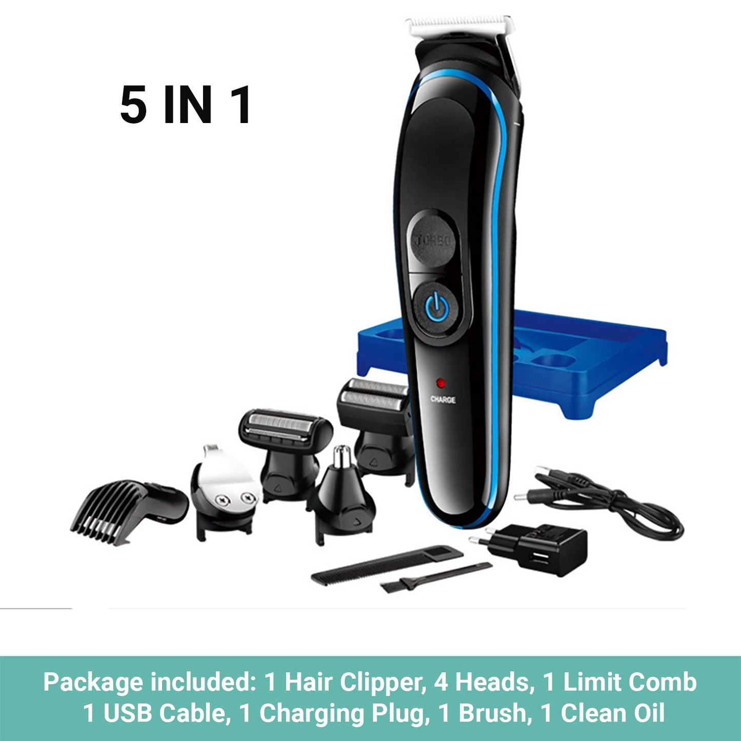 Wasel Electric Shaver Set Hair Clipper Beard Trimmer Cutter Kit Men Razor 5 In 1