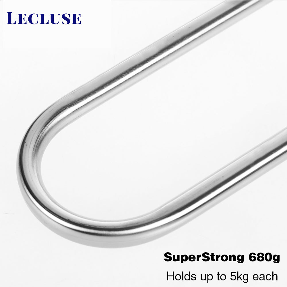 Lecluse Stainless Steel Trouser Hangers Pants Tie Clothes Coat Space Saving Bulk