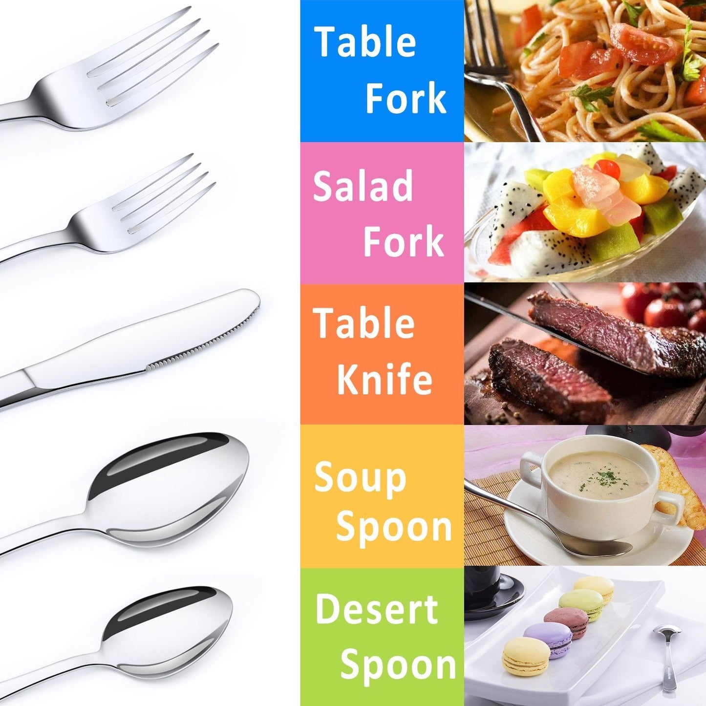 Stainless Steel Cutlery Set Gold Spoon Fork Knife Teaspoon Teafork Bulk Dinner