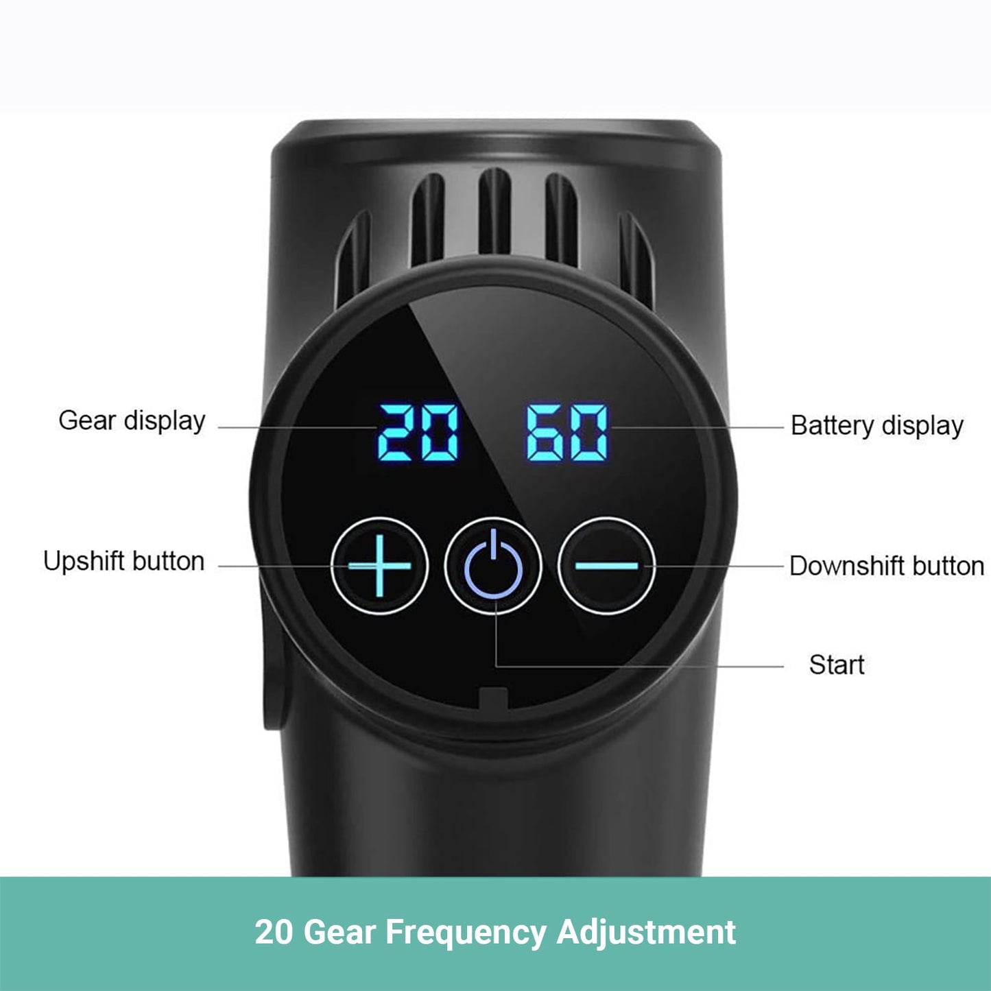 Kartech 6 Heads Massage Facia Gun Deep Tissue LCD Vibration Muscle Therapy