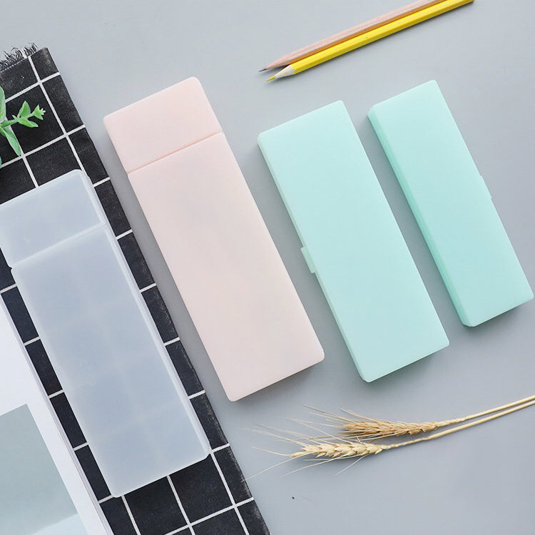 Pencil Case Clear Pen Box Stationery Waterproof Office School Plastic Classic AU