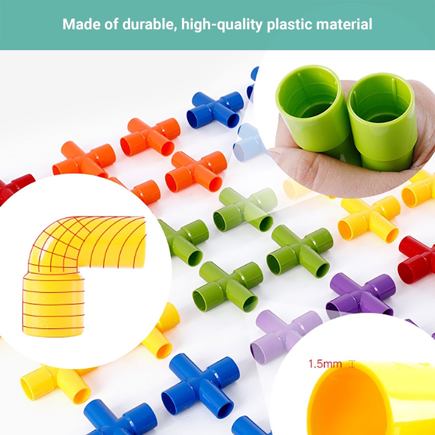 Truboo Kids Tube Blocks Building Toy DIY Set Educational Engineering 72 PCS Gift
