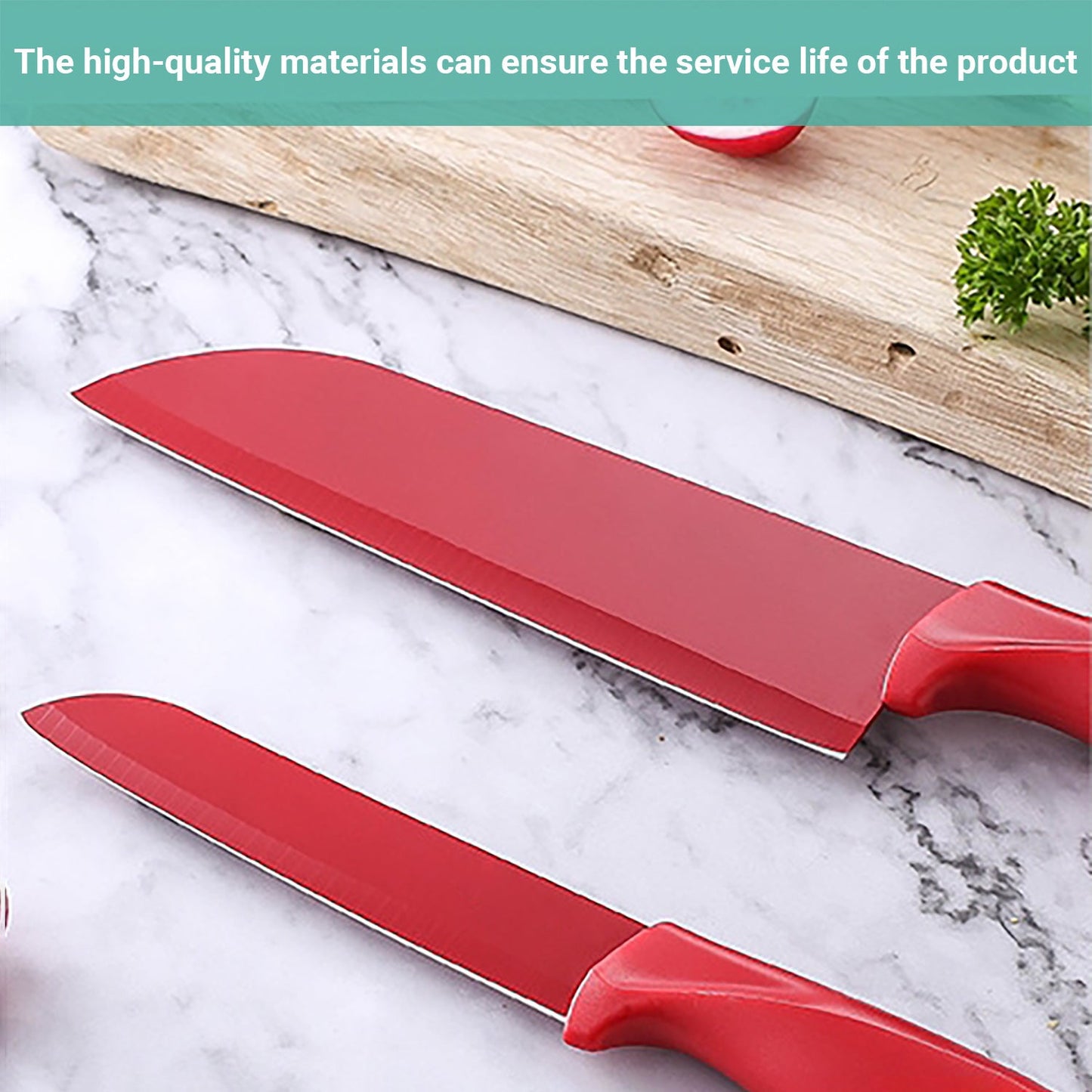 Lecluse Kitchen Knife Set Chef 5Pcs Block Cooking Cutting Peeler Scissors