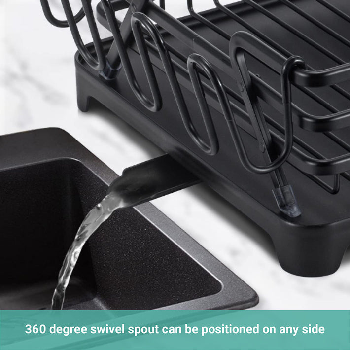 Lecluse Aluminum Dish Drying Rack Rustproof Sink Dish Rack And Drainboard Set Di