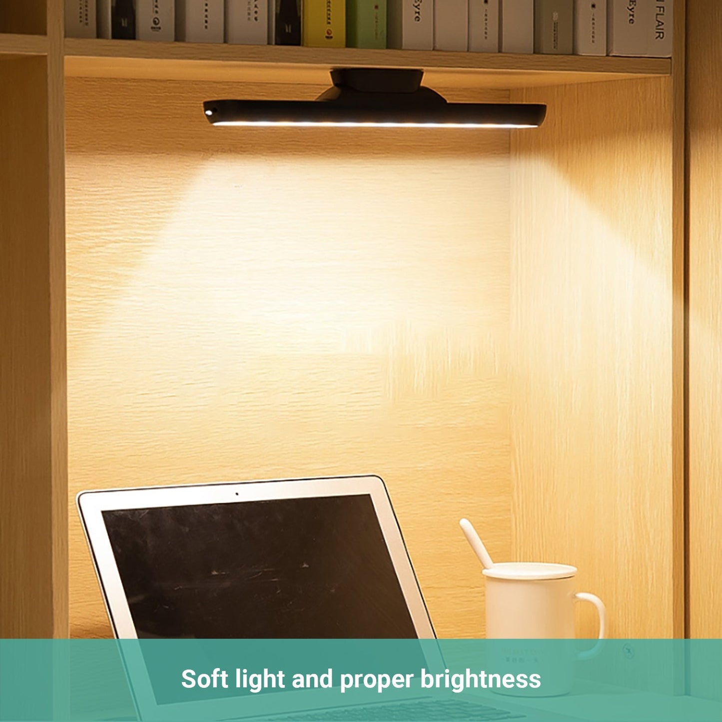 Lecluse LED Desk Lamp USB Rechargeable Learning Light Eye Protection Cabinet